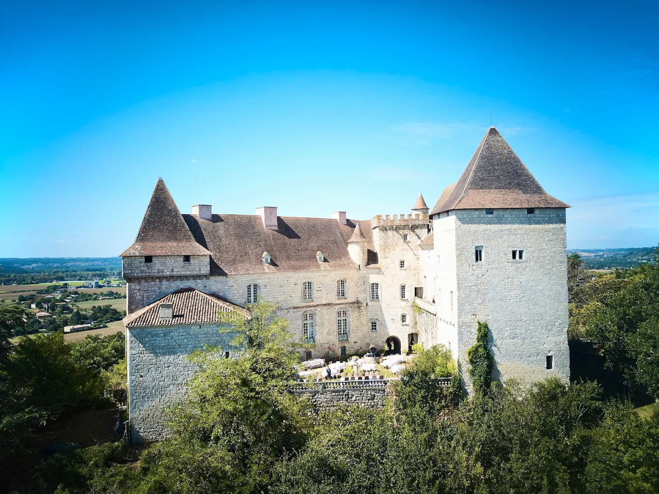 Château de Goudourville vue aérienne